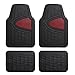 FH GROUP Car Seat Covers Premium Tall Channel Rubber Trimmable Floor Mats w. FH3001 Snake Pattern Silicone Steering Wheel Cover- Universal Fit for Trucks, SUVs, and Vans (Burgundy/Black) F11311