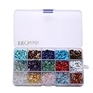 Gemstone beads, BRCbeads Natural Chips Irregular 15 Color Assorted Box Set Loose Beads 7~8mm Crystal Energy Stone Healing Power for Jewelry Making(Plastic Box is Included)