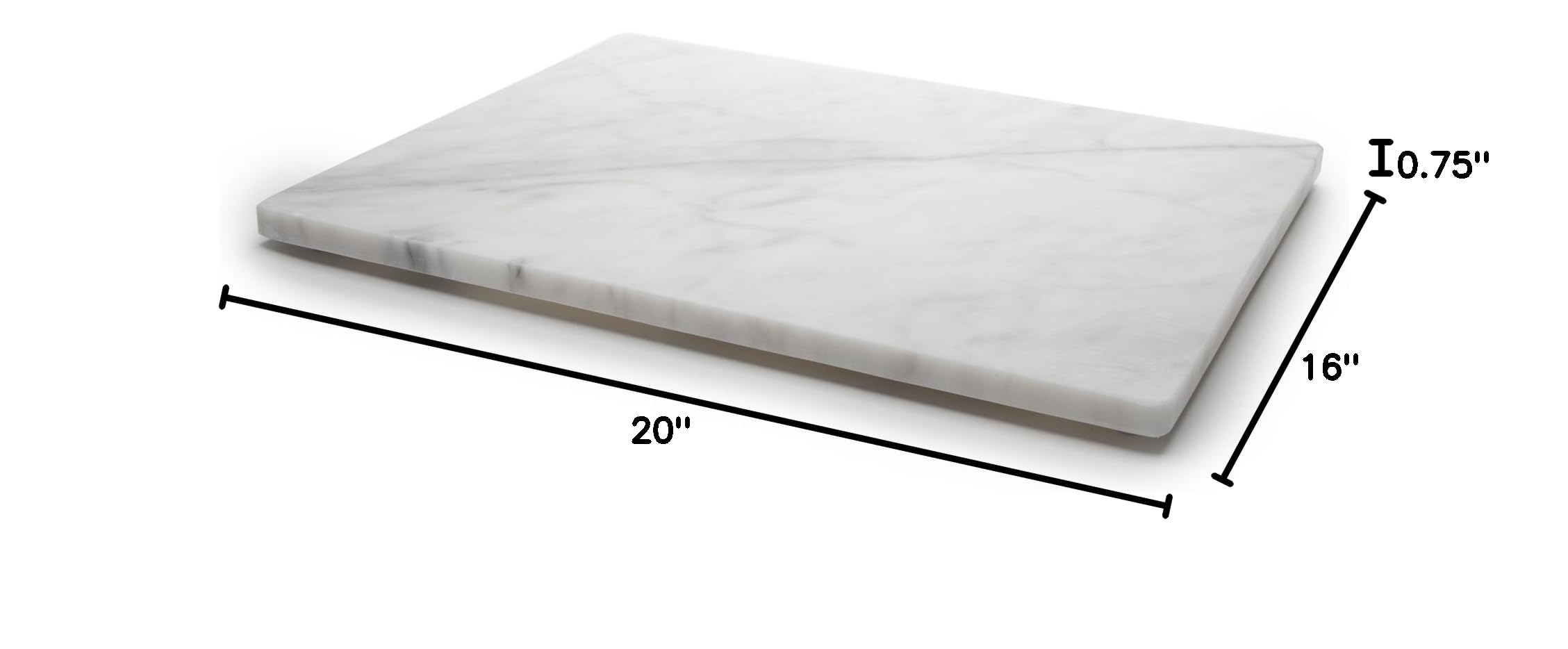 Fox Run 3829 Marble Pastry Board White, 16 x 20 x 0.75 inches
