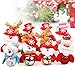 Christmas Jingle Bells Ornament for Home, Christmas Tree, Door,12 PCS Hanging Pendant Decorations, Santa, Snowman, Reindeer, Bear