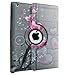 JYtrend (TM) 360 Degrees Rotating Stand Leather Magnetic Smart Cover Case For iPad Air/iPad 5 With Bonus Screen Protector, Stylus and Cleaning Cloth, Heart Flower