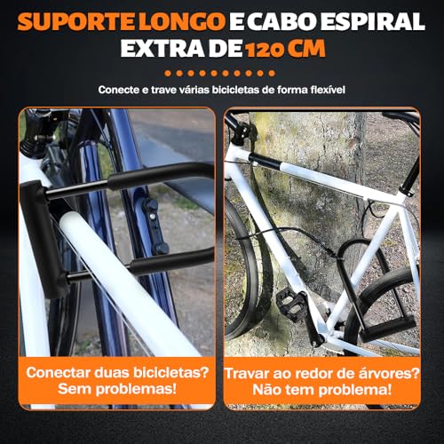 Cadeado para Bicicleta, Cadeado u Lock,Corrente Bicicleta, Tranca de Bicicleta