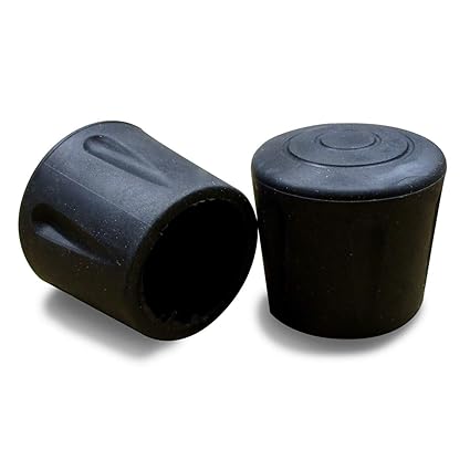 ajile Round Rubber Ferrule Bush Tip Shoes for Chair Tubular Furniture and Walking Stick (Black, 16mm) - Set of 4 Pieces