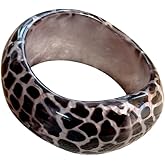 MMIUAEG Vintage Chunky Bracelet for Women Leopard Print Wrap Acrylic Resin Bangle Bracelet Wide Irregular Geometric Cuff Bracelet Wide Cuff Bangle Jewelry-2