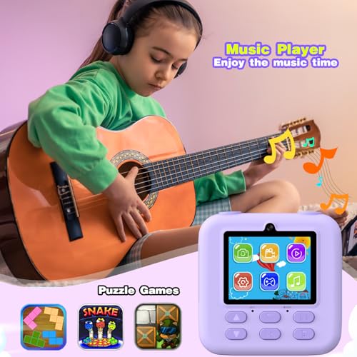 masterbee Kid Camera Instant Print Photo, Birthday Gifts for Girls and Boys, Kids Digital Camera Toys, 1080P HD Video, 3 4 5 6 7 8 9 10 11 12 Year Old Boy Gifts/Girl Gifts