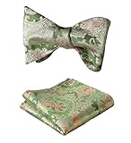 SetSense Men's Paisley Jacquard Woven Self Bow Tie Set