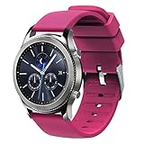 Lwsengme Silicone Watch Replacement Band with Quick Release-Choose Color & Width (20mm,22mm) & Length-Soft Rubber Watch Strap (Rose-red, 20mm)