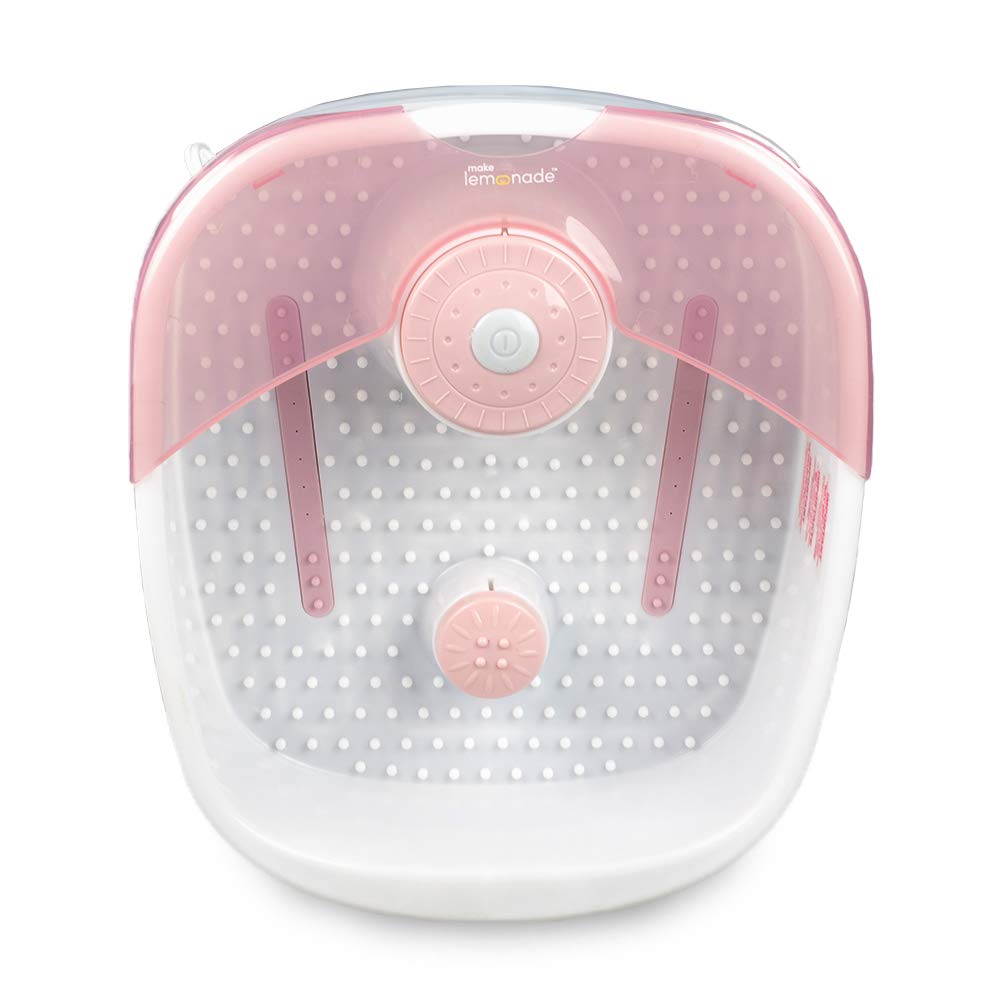 Foot Bath with Heat Maintenance | Foot Massager with Bubbles | At Home Portable Pedicure Foot Soak | Pink (Heat Maintenance): Beauty