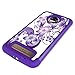 Moto Z2 Force Edition Case,Moto Z2 Force Case,Yiakeng Dual Layer Armor Hard Slim Hybrid Phone Cover Case for Motorola Moto Z2 Force Droid/Moto Z Force (2nd Generation) (Purple Flower)