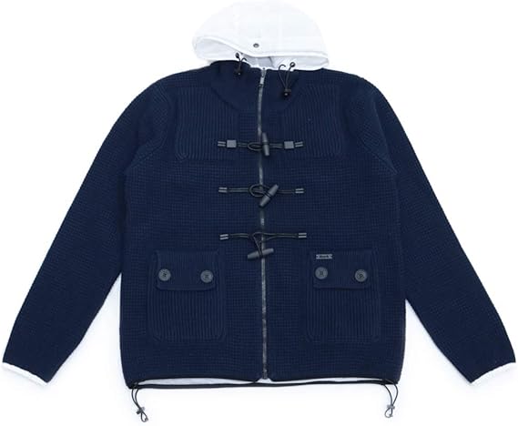 Amazon バーク メンズ リバーシブル ニット ダッフルコート ネイビー ホワイト 72b8040 0370 Navy White 並行輸入品 コート ジャケット 通販