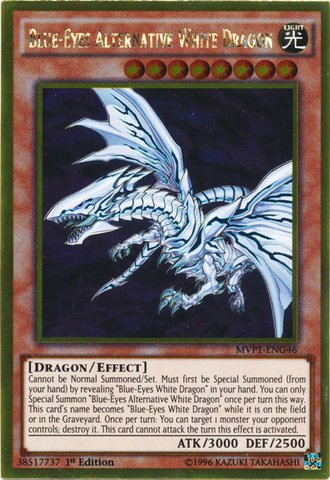 Yu-Gi-Oh! - Blue-Eyes Alternative White Dragon (MVP1-ENG46) - The Dark Side of Dimensions Movie Pack Gold Edition - 1st Edition - Gold Rare