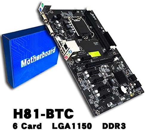 xlpace 6 GPU LGA 1150 H81BTC 6PCIE SATA Mining Motherboard/6 Cards for ETH RIG BTC Miners S9