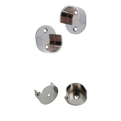 Homyl 2 Pairs Curtain Pole Recess Brackets 25mm 28mm Rods Wardrobe