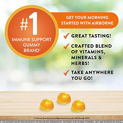 Airborne 200mg Vitamin C with Zinc Gummies for Adults, Immune Support