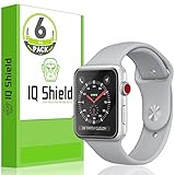 IQ Shield Screen Protector Compatible with Apple Watch 38mm (Apple Watch Nike+, Series 3, 2, 1)(6-Pack)(Ultimate) Anti-Bubble Clear Film