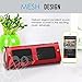 MoKo Carrying Case for OontZ Angle 3XL, Portable Speaker Cover PU Leather Protective Bag Sleeve Skins, with Holding Strap & Carabiner, Red