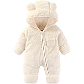 XIFAMNIY Newborn Baby Winter Snowsuit - Bear Outfit Fleece Warm Jumpsuit Romper Hooded Clothes for Infant Girls Boys