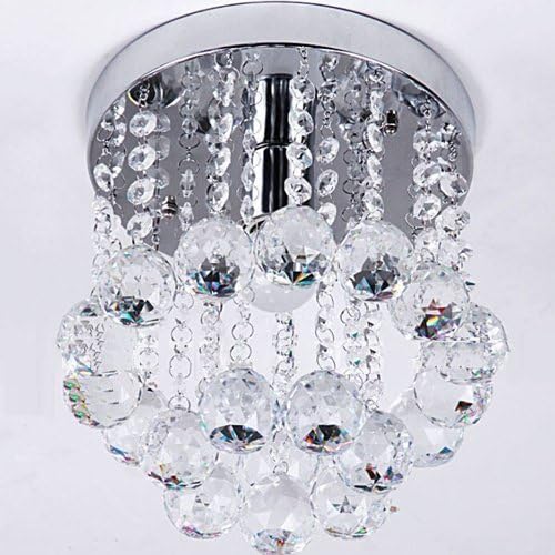 Modern Chandelier Crystal Ball Fixture Pendant Ceiling Lamp Mini Style 1-light Flush Mount Crystal Chandelier