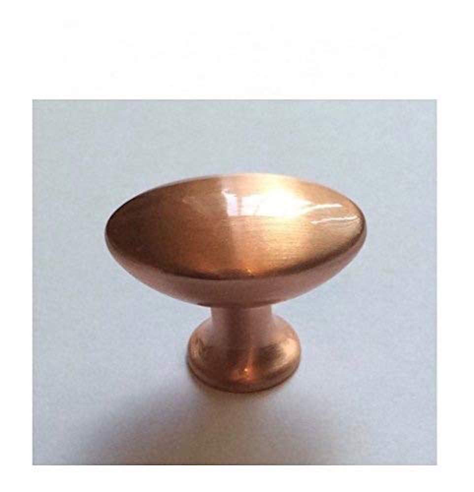 6pk - 28mm Small 'Pearle' Brushed Copper Effect Cupboard/Wardrobe Door Handle Knob