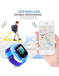 Reloj de teléfono inteligente para niños, GPS con pantalla táctil, con ranura SIM, resistente al agua, ideal como regalo de cumpleaños, para niños de 3 a 15 años (rosa)