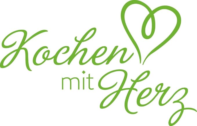 GRAZDesign Wandtattoo Küche Kochen mit Herz Küchentattoo Wand-Worte für
