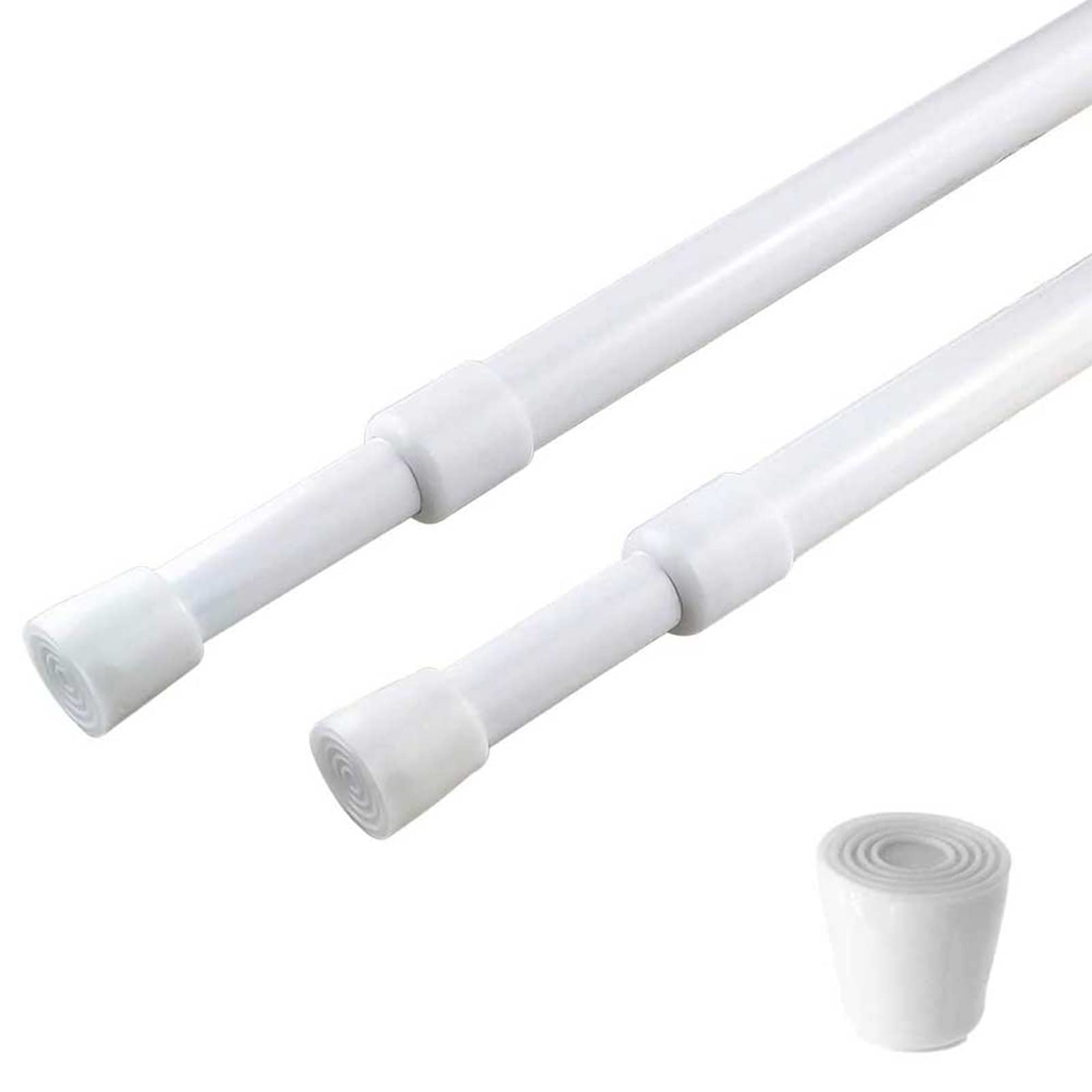 Photo 1 of 2 Pack Curtain Rod Adjustable 28-43 Inches?5/8" Diameter? White?Small Short Expandable Spring Loaded Tension Rods For Window, Bathroom, Cupboard,Kitchen