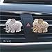 FOLCONROAD Auto Diamond Elephant Car Air Conditioning Outlet Clip Decorative (Full Silver)[US Warehouse]