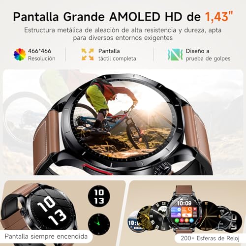 Lgnitek 2026 New ECG Smart Watch Man with HRV/BMI/Blood Pressure, 1.43" AMOLED Smartwatch with 24H Heart Rate Monitor SpO2 Body Temperature Sleep Monitor, Activity Bracelet for Android iOS