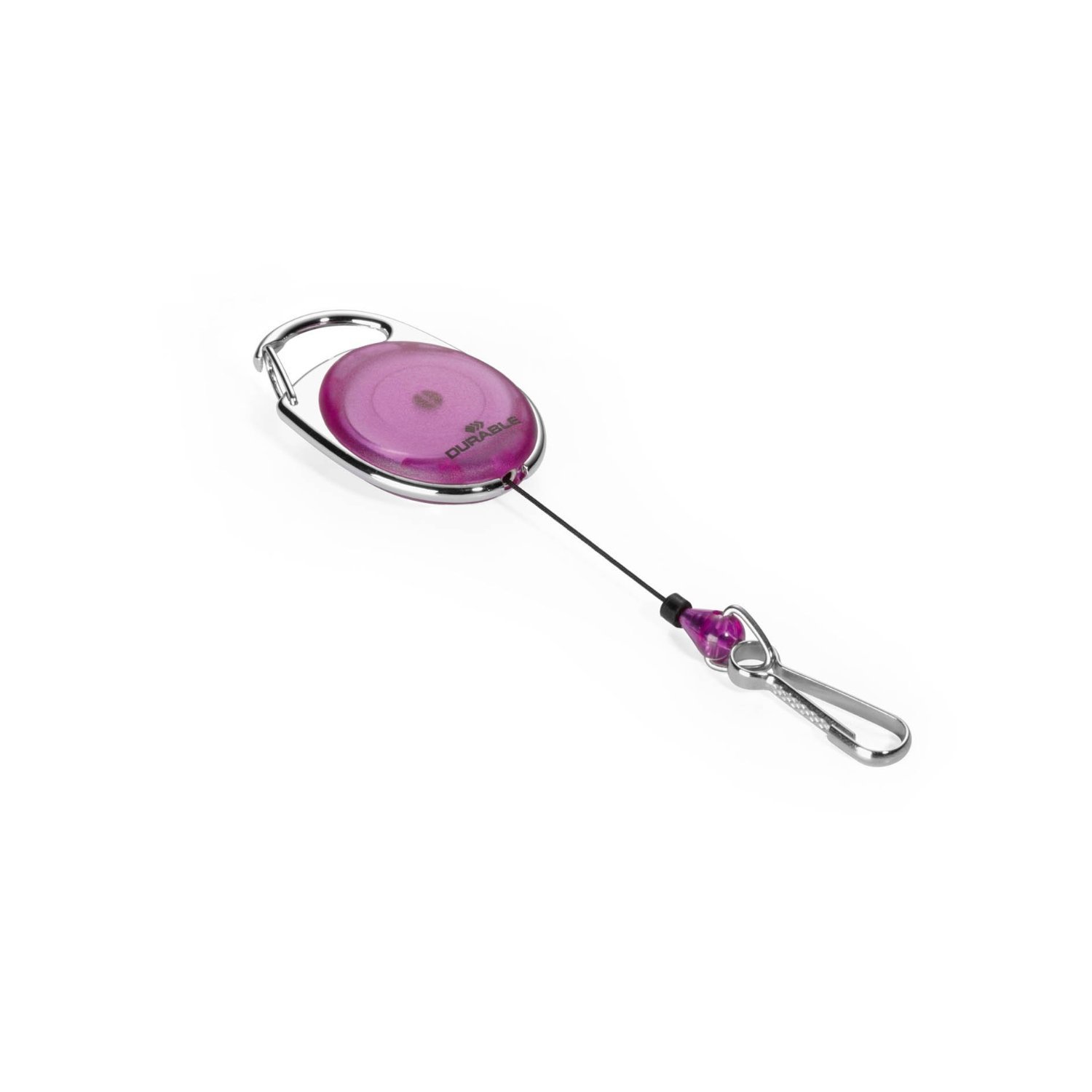 Durable 832712 Jojo Style Retractable Reel Clip with Spring Clip - Purple , Pack of 1