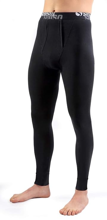 Sesto Senso Herren Baumwolle Lange Unterhose Funktionsunterwäsche Hose Lang Thermounterwäsche Winter Thermo Unterteile