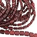 Czechmate 6mm Square Glass Czech Two Hole Tile Bead - Ruby