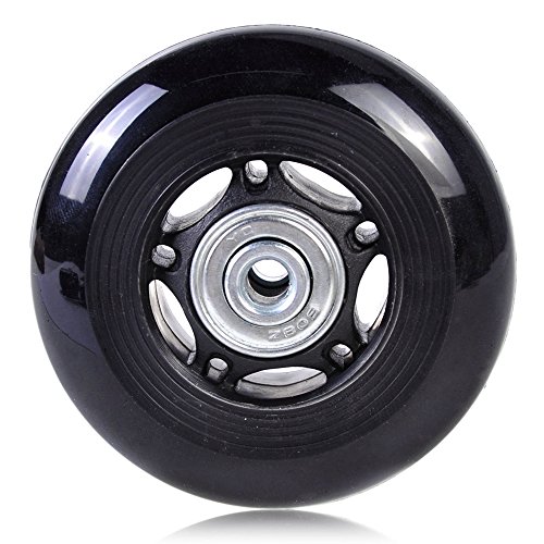 FASTROHY 2 Set of Luggage Suitcase/Inline Outdoor Skate Replacement Wheels with Repair Kit Axles Deluxe Black (70mmx23mm) - Thumbnail 4