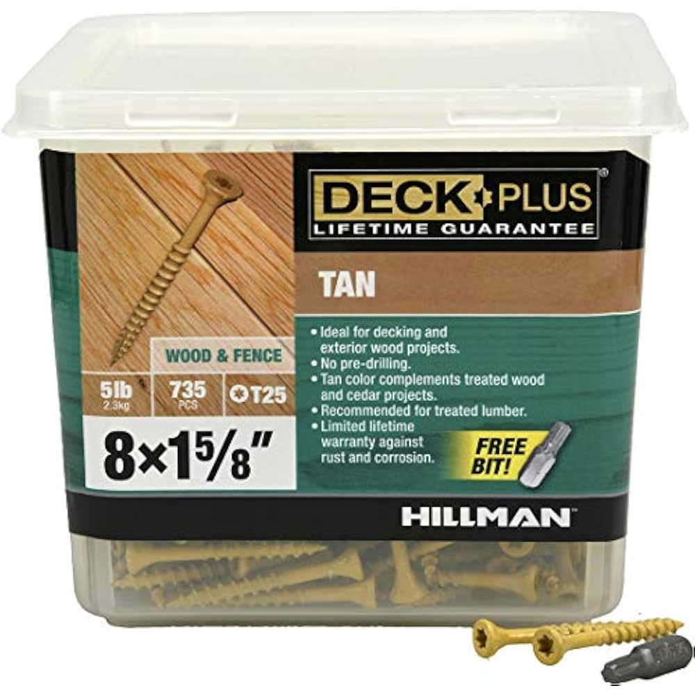Hillman Wood Screws Fasteners 48412 Deck Screws, Tan, 735 Piece Home
