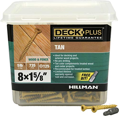 HILLMAN FASTENERS 48412 Deck Screws, Tan, 735 Piece