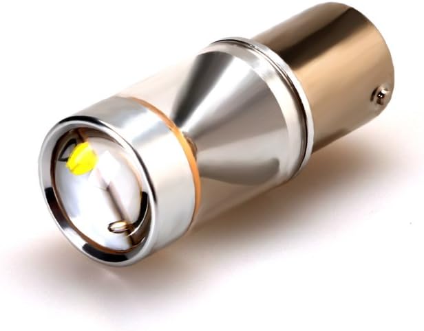 Lumiplux 1156 BA15S 12V 24V White LED Car Light Bulb 6X5W XBD High Power for Turn Signal Light (Pack of 2)