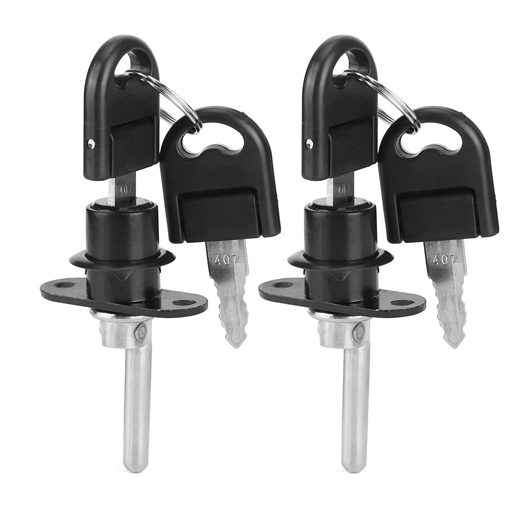 2 Pcs Drawer Lock,Zinc Alloy Lock Desk Wardrobe Furniture Cabinet Locker Showcase with Replacement 2 Keys Diameter 19mm - Black