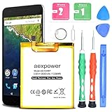 AexPower Google Nexus 6P Battery, 3600mAh Li-Polymer Replacement Battery HB416683ECW for Huawei Google Nexus 6P H1511 H1512 Phone | Nexus 6p Battery Replacement Repair Tool Kit