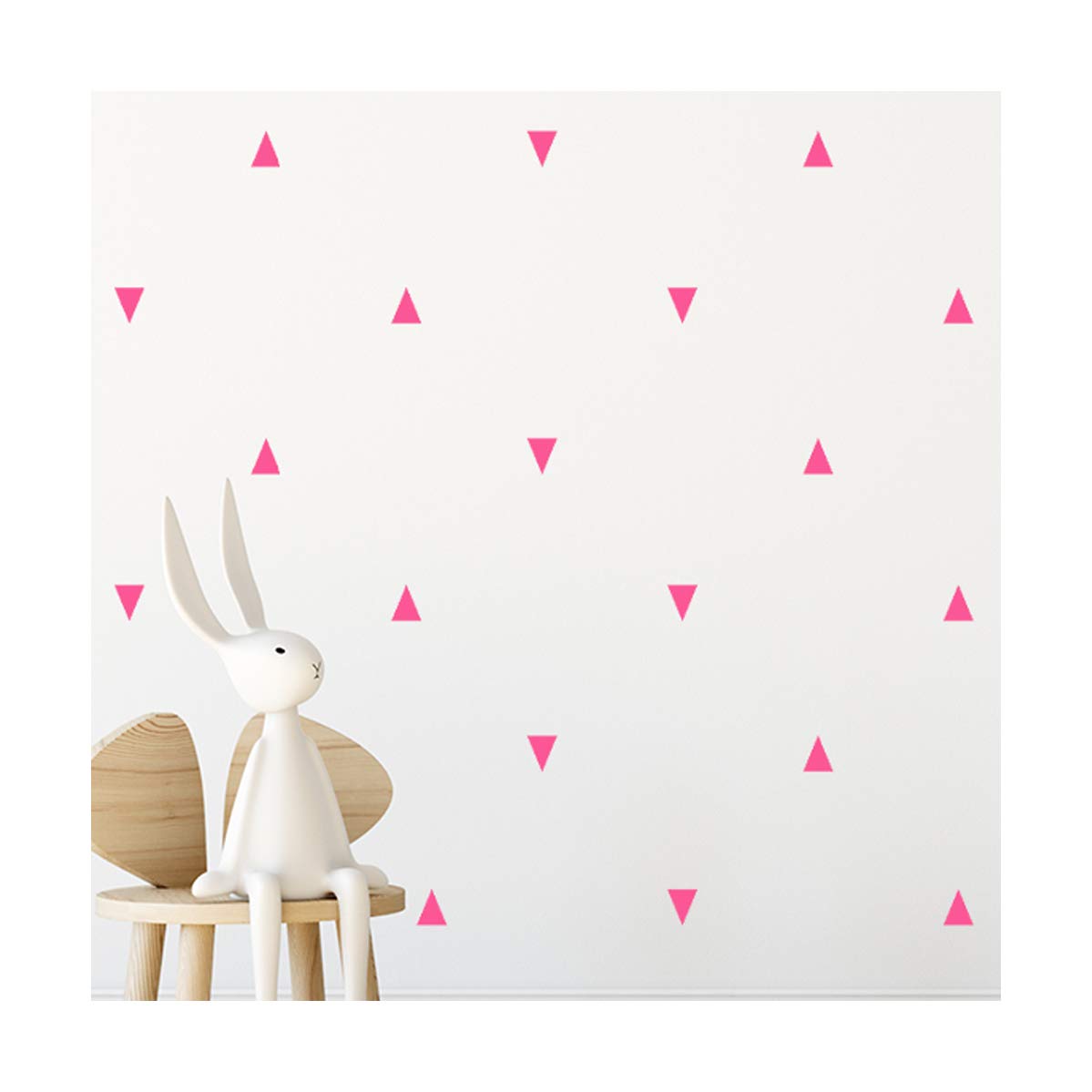 StickerDeen | Trendy Tall Triangle Pattern Style Shape Decoration Removable Window, Furniture, Nursery Wall Art Vinyl Decal Stickers Gift | (Pack 160) (Baby Pink)