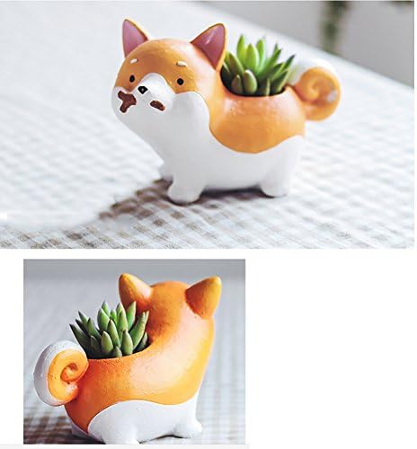 Olibay Succulents Plants DIY Resin Vases Planters Akita Dogase of Flowers Pot