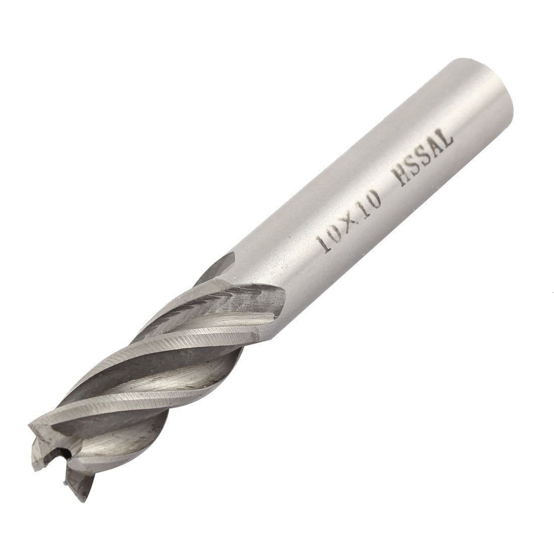 sourcingmap 4-Flutes Straight Shank End Mill Cutter CNC Bit 10mmx10mmx30mmx70mm