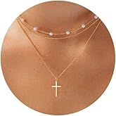 HERIER Cross Necklace for Women, Dainty 18K Gold Plated/Sterling Silver Small Cross Pendant Necklace Simple Gold Cross Necklaces for Women Trendy Faith Jewelry Gift