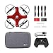 Holy Stone FPV Foldable Drone with Camera for Kids and Beginners, RC Quadcopter with 720P HD, 2 Flight Modes, APP Control, 3D Flip, Altitude Hold, Headless Mode, 2 Modular Batteries, Carrying Case,Red