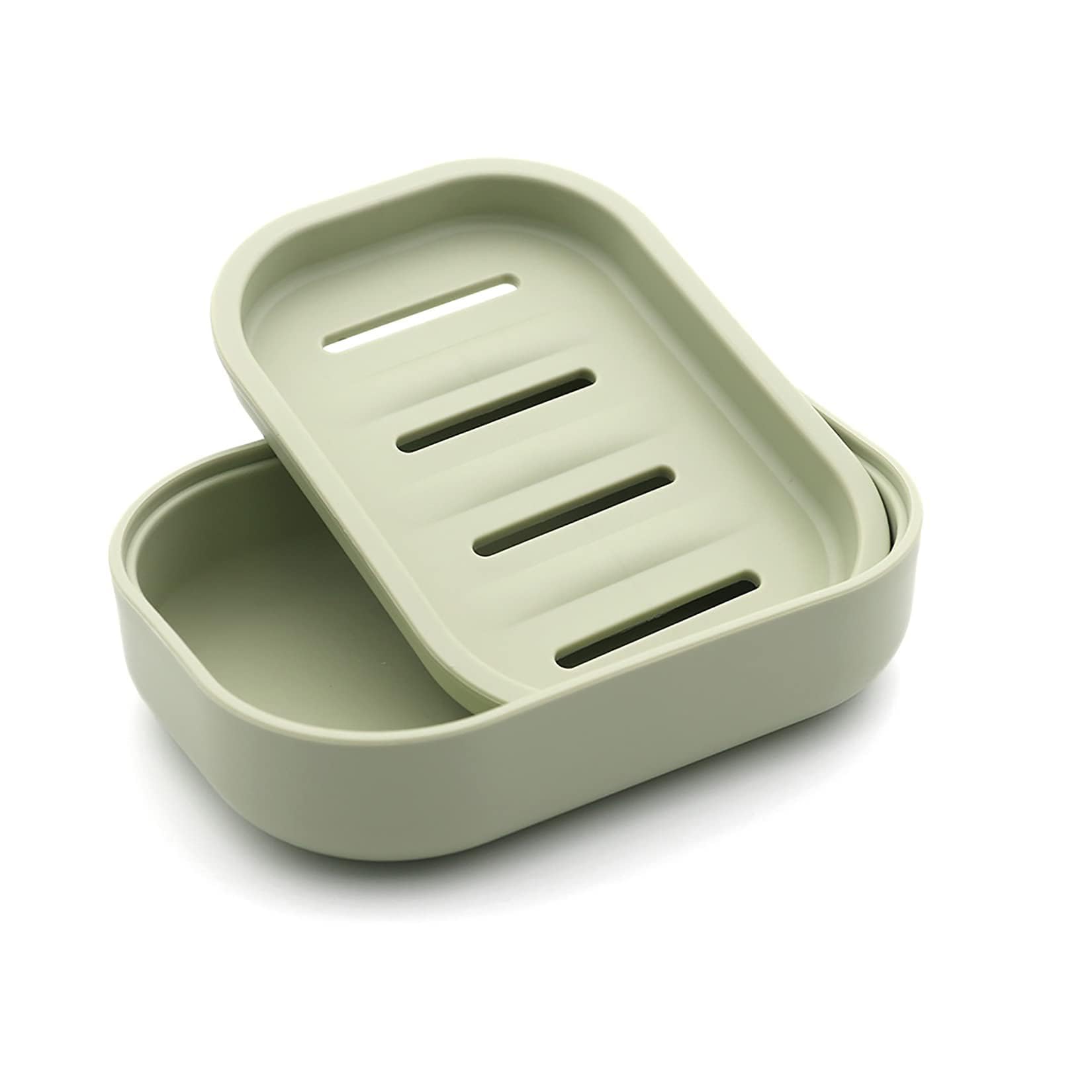 Uviviu Soap box,bar soap dishes,easy to drain (Green)