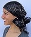 Pre Tied 100% Cotton Fitted Lurex Head Scarf Bandana, Chemo Scarf (Black)