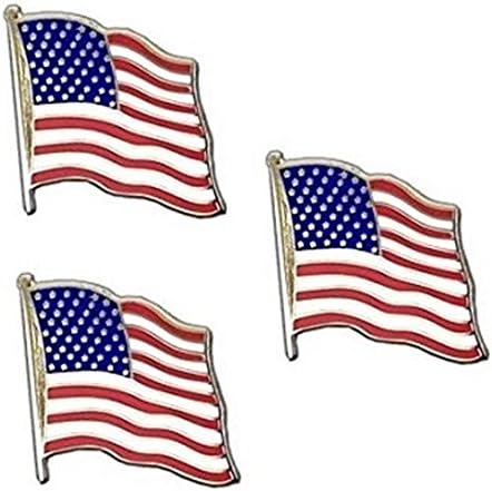 Tanto Badges3 x USA United States of America Flag pin badges