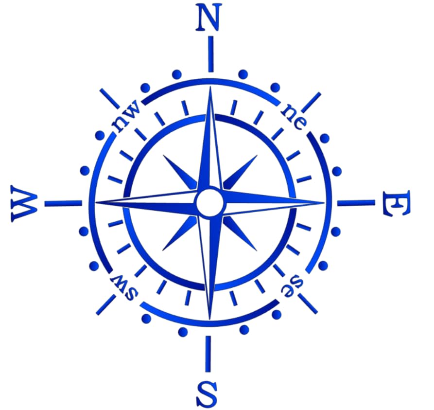Compass Sticker for Outdoor and Indoor (RPT 53) (9 cm, Blue 1/1)