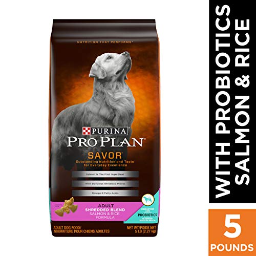 Purina Pro Plan With Probiotics Dry Dog Food, SAVOR Shredded Blend Salmon & Rice Formula - 5 lb. Bag