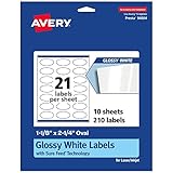 Avery Glossy White Oval Labels with Sure