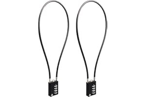 RESET-204 (2 Pack) 4 Digit Combination Padlock with 20 inch (50cm) Flexible Cable, Long Cable Lock for Trash Can, Locker, Lug