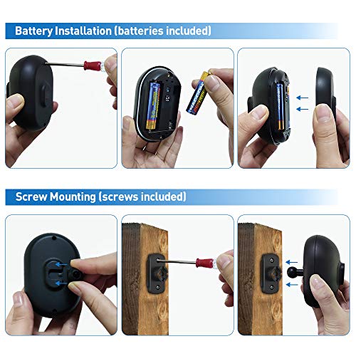 Driveway Alarm, 328ft Long Transmission Range Weatherproof Motion Sensor Detector DIY Security Alert System for Home, Business, Outdoor Property Safety (32 Chimes / 5 Volumes/LED Indicator)